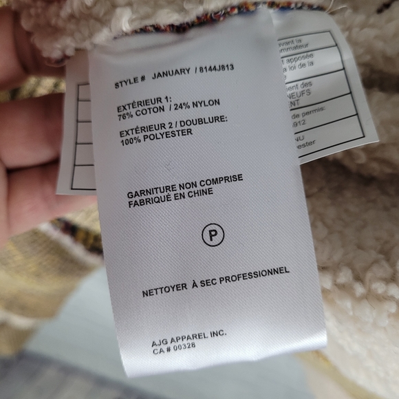 SOSKEN | January tapestry road map knit sherpa button close biker jacket - Picture 10 of 15